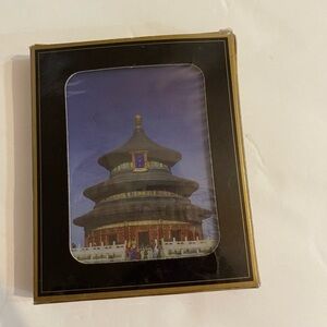 DING HAO Metal 20 Cigarettes Case W/Hinges, 4 Scenery, Temple Artwork NIP
